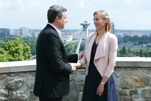 Anastasia Kuzmina na slávnostnom obede s predsedom NRSR Andrejom Dankom, fotografia 2