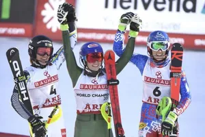Petra Vlhová bronzová v slalome na Majstrovstvách sveta, fotografia 1