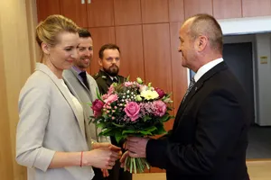 A. Kuzmina na prijatí u ministra obrany SR Petra Gajdoša, fotografia 1
