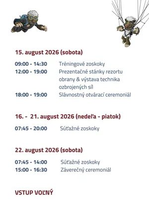 48. Armádne majstrovstvá sveta v parašutizme (CISM): Pozrite si kompletný program, fotografia 1